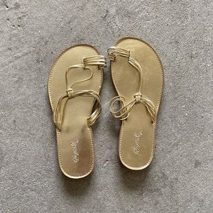 NEVER WORN. Gold Sandals